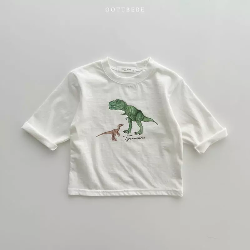 Oott Bebe - Korean Children Fashion - #fashionkids - Dino Silket Tee