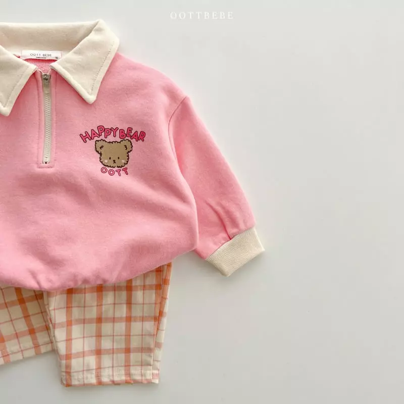 Oott Bebe - Korean Children Fashion - #kidsshorts - Happy Bear Collar Sweatshirt - 6