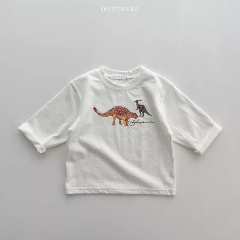 Oott Bebe - Korean Children Fashion - #kidsshorts - Dino Silket Tee - 2