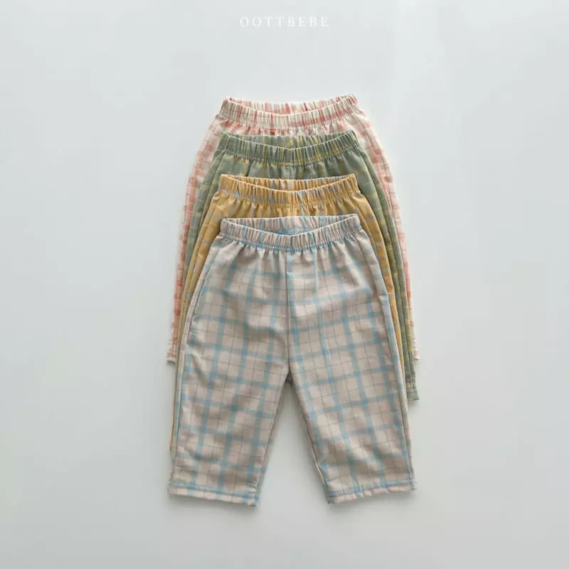 Oott Bebe - Korean Children Fashion - #kidsshorts - Dino Check Pants