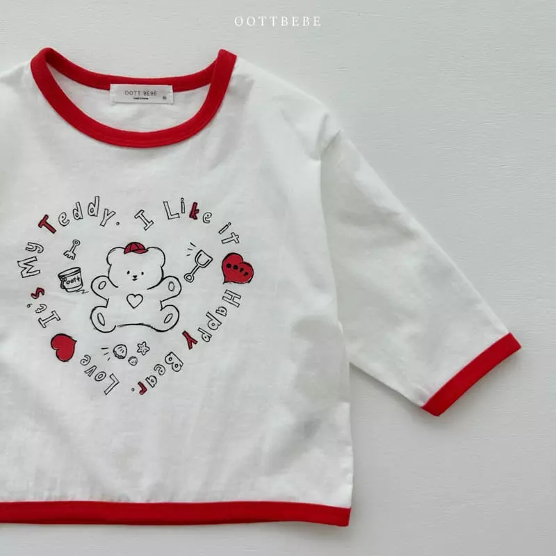 Oott Bebe - Korean Children Fashion - #kidsshorts - Sketch Piping Tee - 4