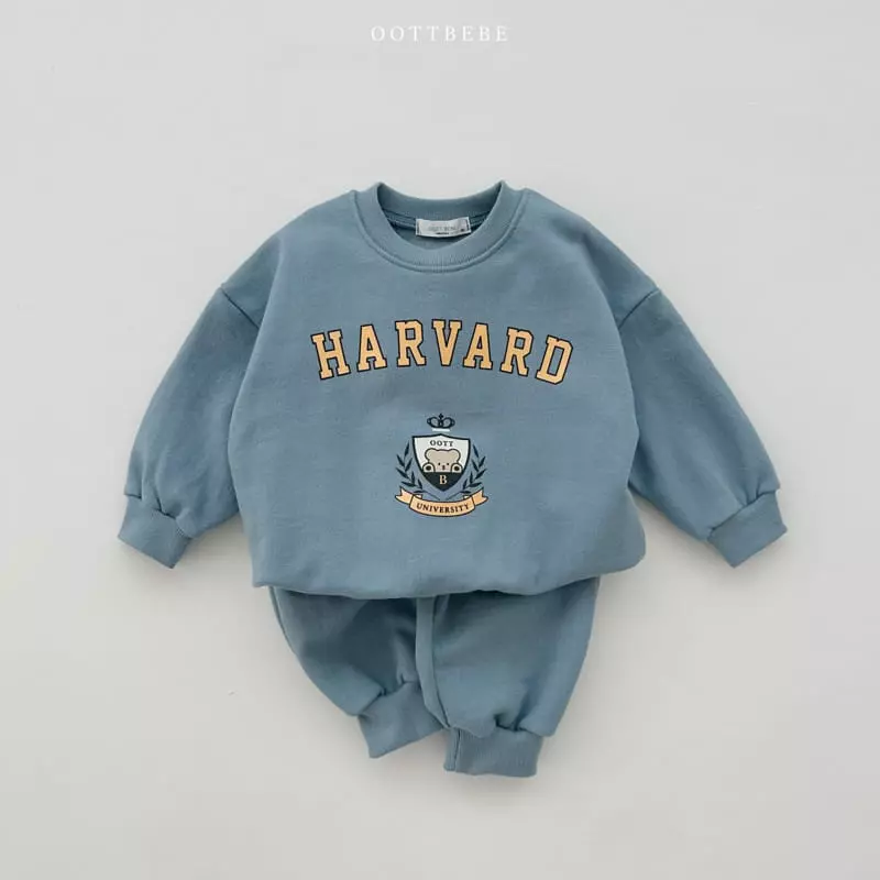 Oott Bebe - Korean Children Fashion - #littlefashionista - Havard Bear Top Bottom Set - 3