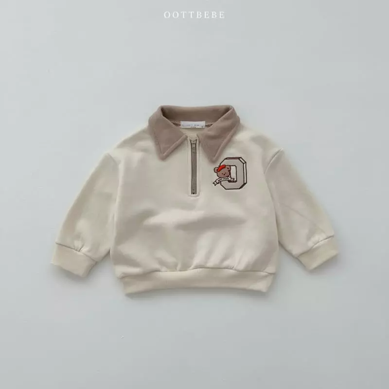 Oott Bebe - Korean Children Fashion - #magicofchildhood - Oh Bear Collar Sweatshirt