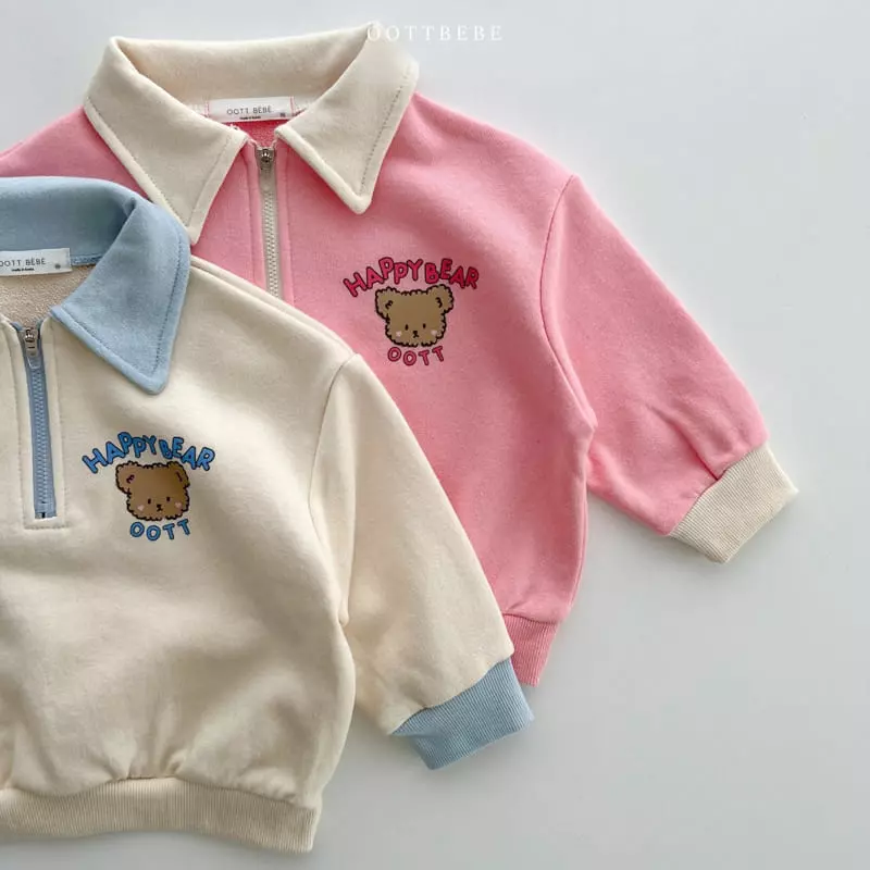Oott Bebe - Korean Children Fashion - #minifashionista - Happy Bear Collar Sweatshirt - 12