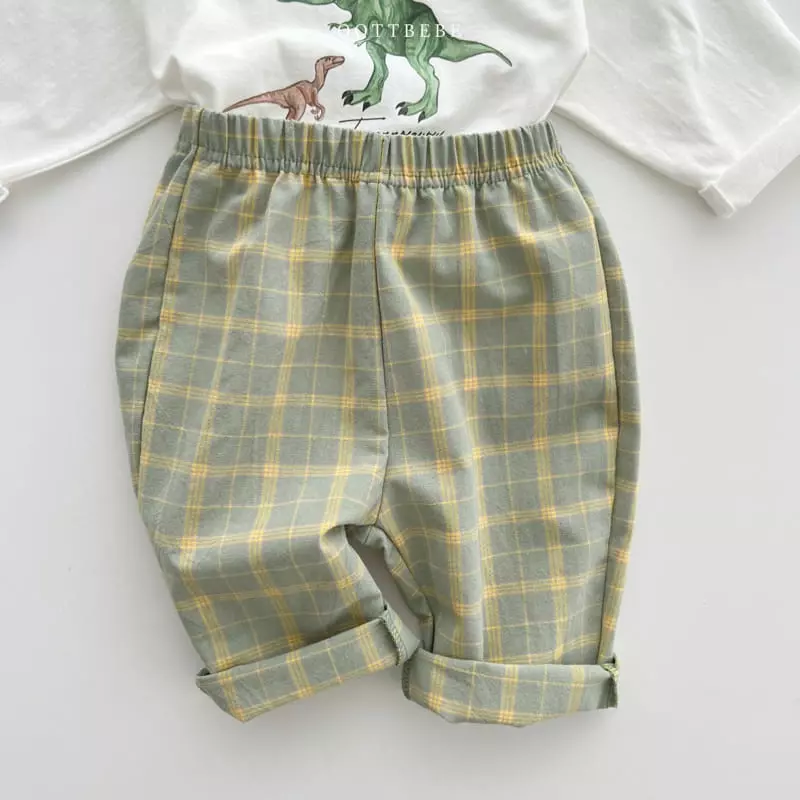 Oott Bebe - Korean Children Fashion - #minifashionista - Dino Check Pants - 7