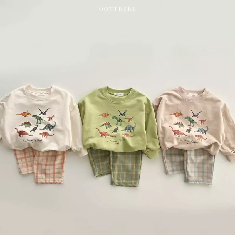 Oott Bebe - Korean Children Fashion - #prettylittlegirls - Dino World Sweatshirt - 12