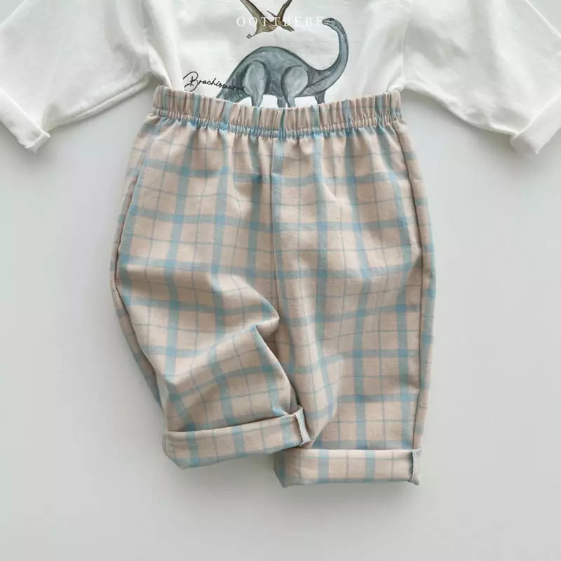 Oott Bebe - Korean Children Fashion - #prettylittlegirls - Dino Check Pants - 8