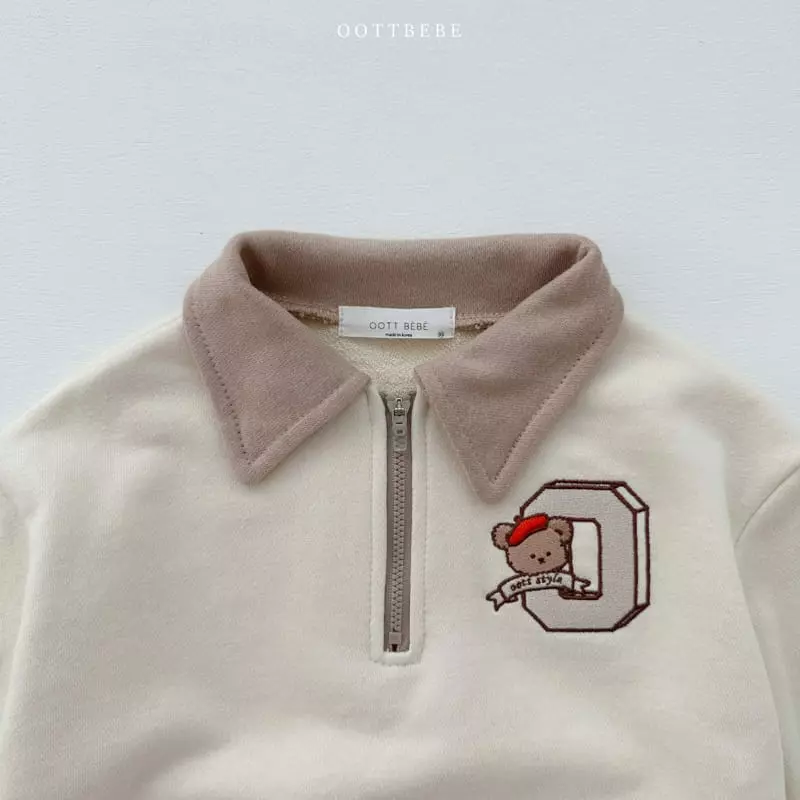 Oott Bebe - Korean Children Fashion - #stylishchildhood - Oh Bear Collar Sweatshirt - 6