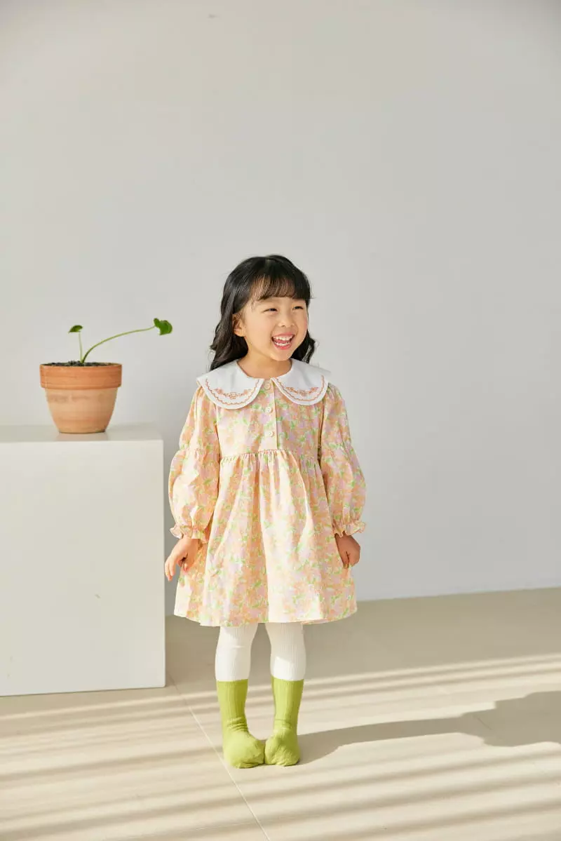 Orange Mom - Korean Children Fashion - #Kfashion4kids - Flower Embrodiery One-piece - 2