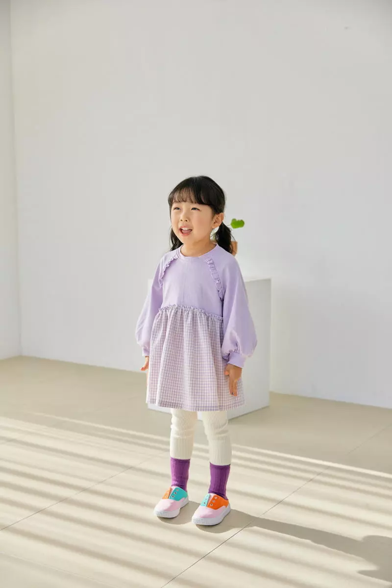 Orange Mom - Korean Children Fashion - #childrensboutique - Check Color One-piece - 2