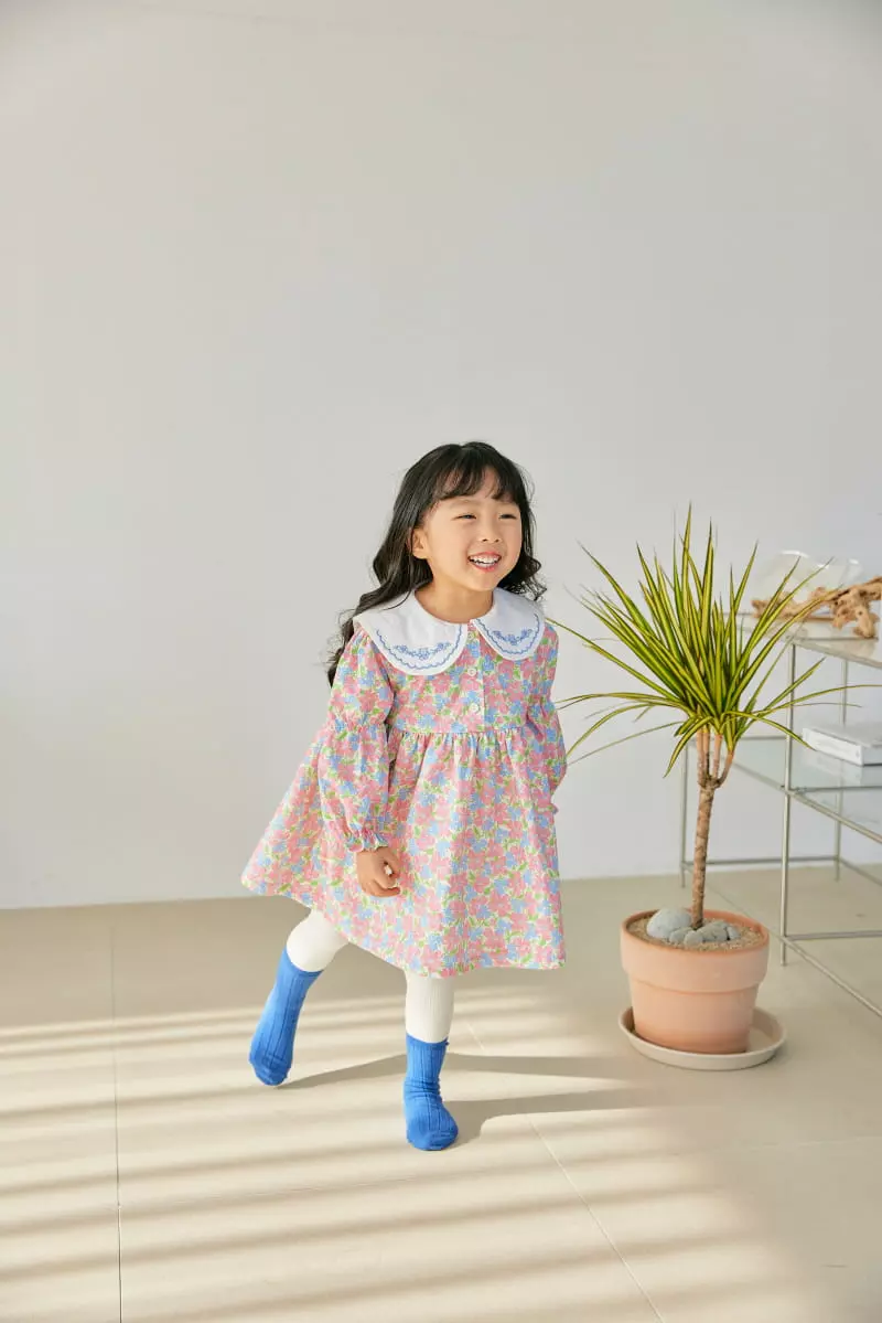 Orange Mom - Korean Children Fashion - #prettylittlegirls - Flower Embrodiery One-piece - 6