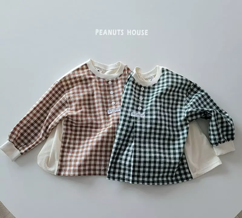 Peanuts - Korean Children Fashion - #magicofchildhood - Check Tee