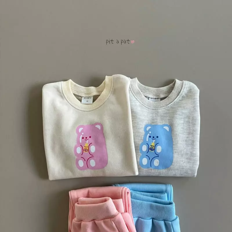 Pitapat - Korean Children Fashion - #designkidswear - Milk Bear Top Bottom Set - 5