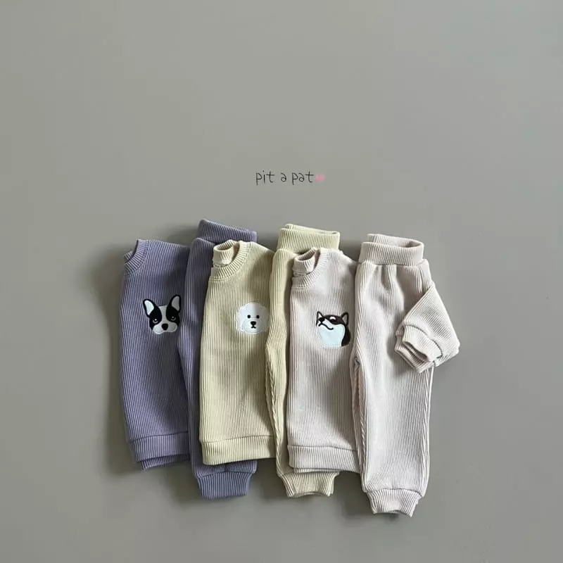 Pitapat - Korean Children Fashion - #todddlerfashion - Puppy Top Bottom Set - 2