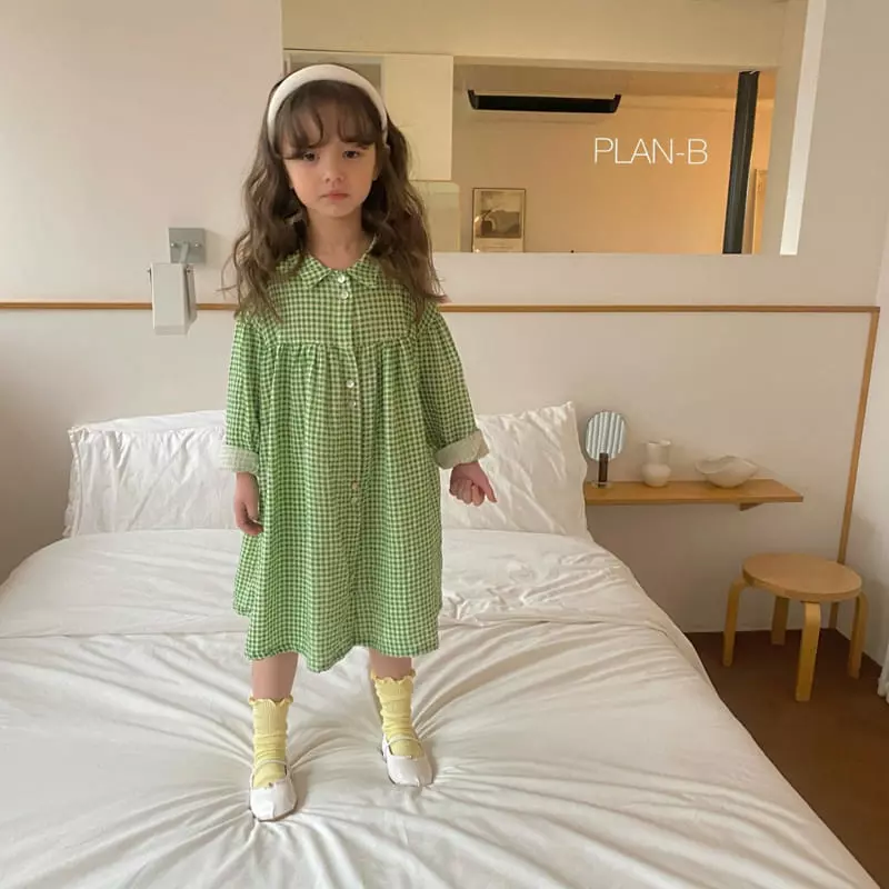 Plan B - Korean Children Fashion - #kidsshorts - Check Two One-piece - 8