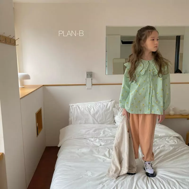 Plan B - Korean Children Fashion - #minifashionista - Flower Check Ribbon Blouse - 5