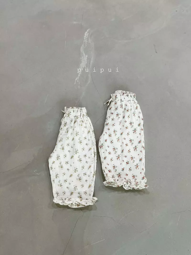 Puipui - Korean Baby Fashion - #babygirlfashion - Lucy Flower Pants - 6