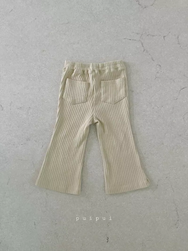 Puipui - Korean Children Fashion - #todddlerfashion - Latte Rib Pants - 6