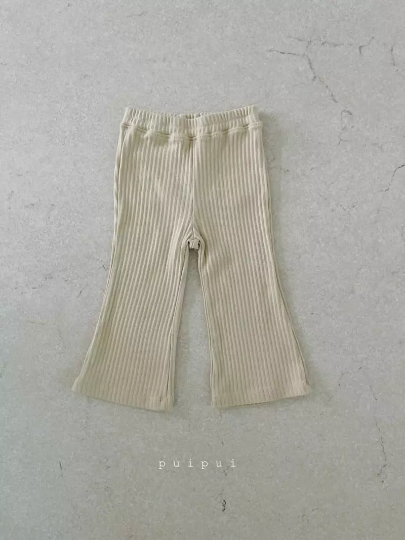 Puipui - Korean Children Fashion - #toddlerclothing - Latte Rib Pants - 7