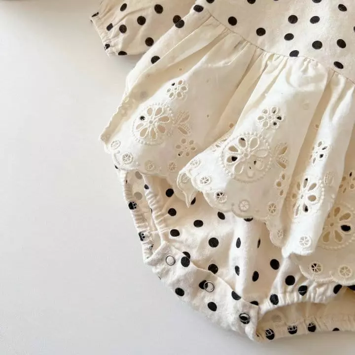 Reve Kid - Korean Baby Fashion - #babyboutique - Bebe Dot Frill Bodysuit - 2