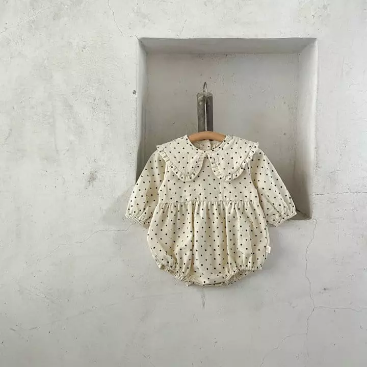 Reve Kid - Korean Baby Fashion - #babyboutique - Bebe Round Frill Bodysuit