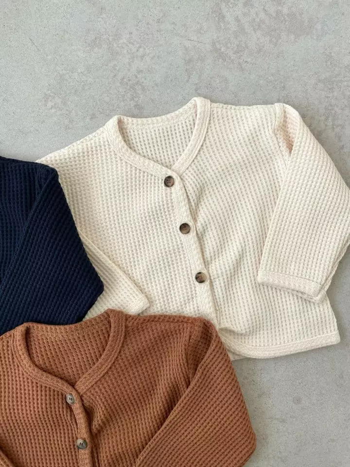 Reve Kid - Korean Baby Fashion - #onlinebabyboutique - Waffle Cardigan - 2