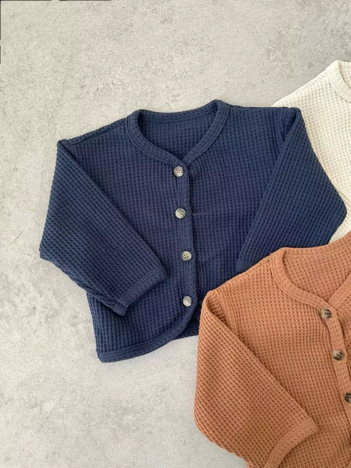 Reve Kid - Korean Baby Fashion - #onlinebabyshop - Waffle Cardigan - 3