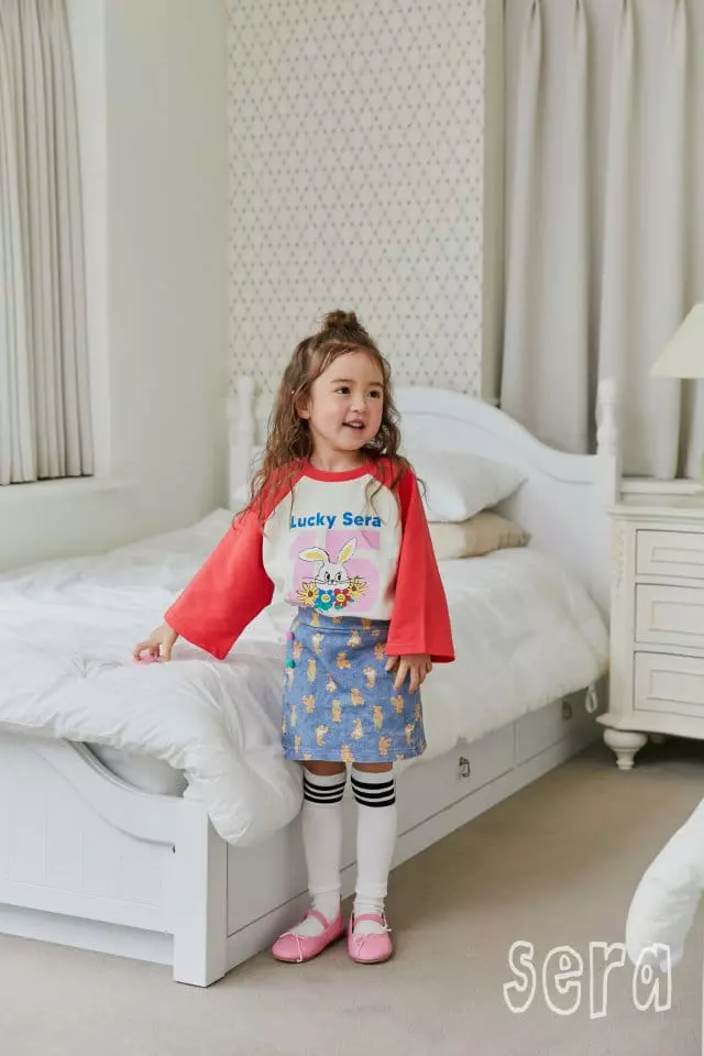 Sera - Korean Children Fashion - #childofig - Rabbit Denim Skirt Pants