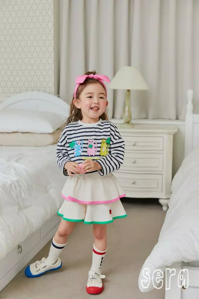 Sera - Korean Children Fashion - #designkidswear - Kitty Stripes Tee