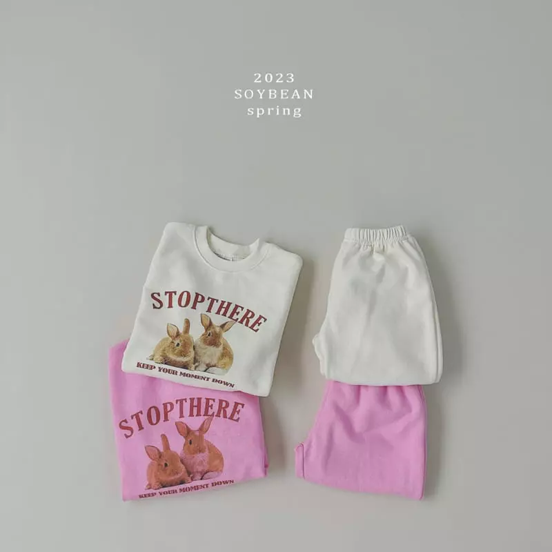 Soybean - Korean Children Fashion - #prettylittlegirls - Rabbit Top Bottom Set - 4