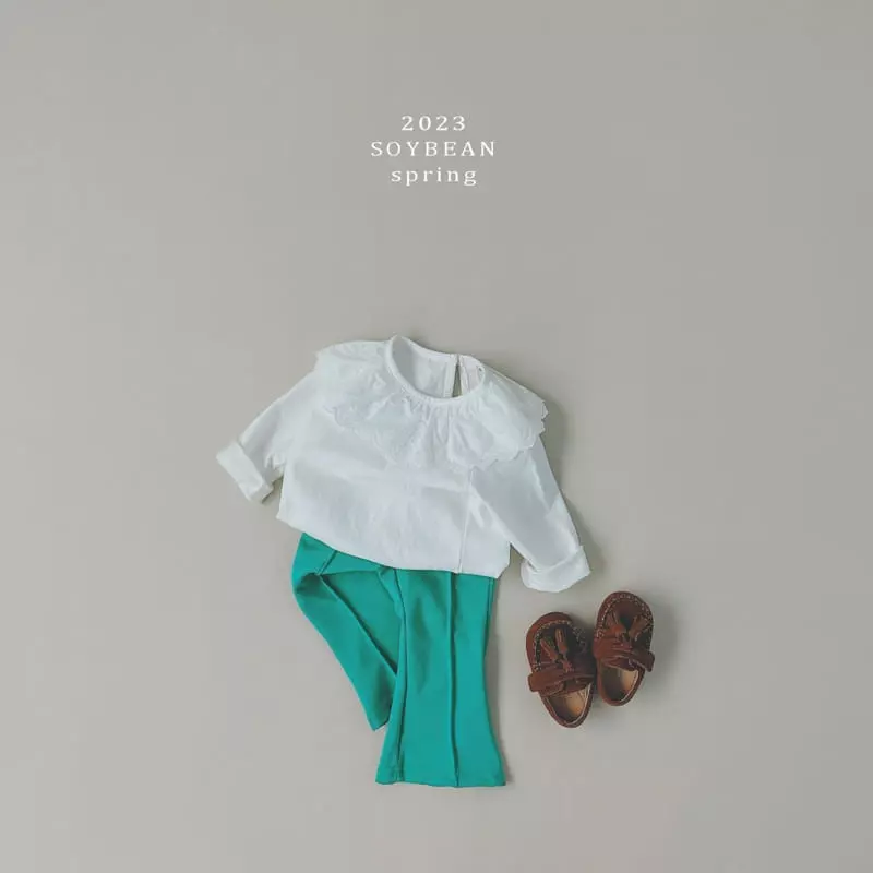 Soybean - Korean Children Fashion - #childrensboutique - Frill Collar Tee - 4