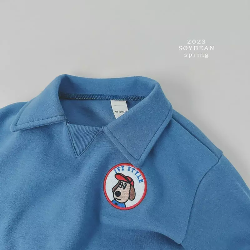 Soybean - Korean Children Fashion - #discoveringself - Zoo Friends Collar Top Bottom Set - 6