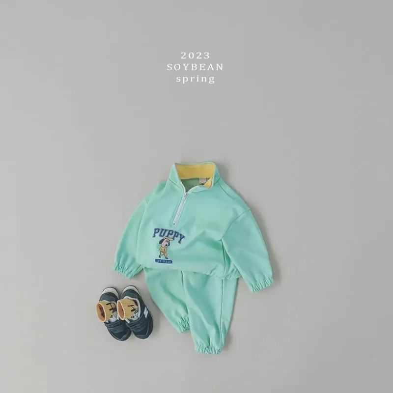 Soybean - Korean Children Fashion - #prettylittlegirls - Puppy Half Zip-up Set - 6