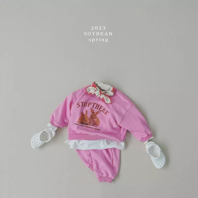 Soybean - Korean Children Fashion - #prettylittlegirls - Rabbit Top Bottom Set - 3