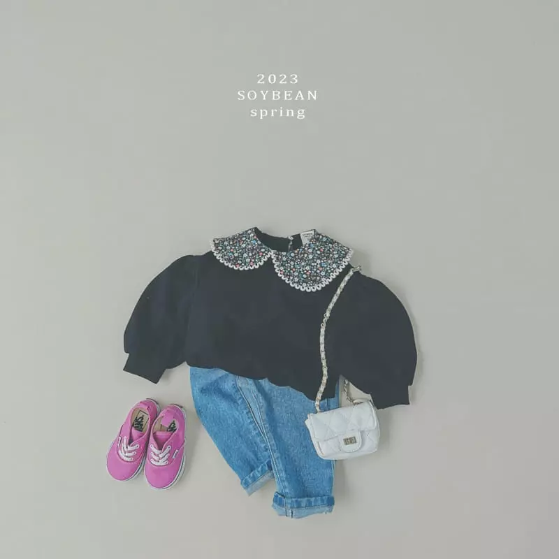 Soybean - Korean Children Fashion - #stylishchildhood - Flower Collar Sweatshirt - 2