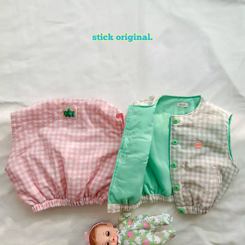 Stick - Korean Children Fashion - #Kfashion4kids - Check Vest