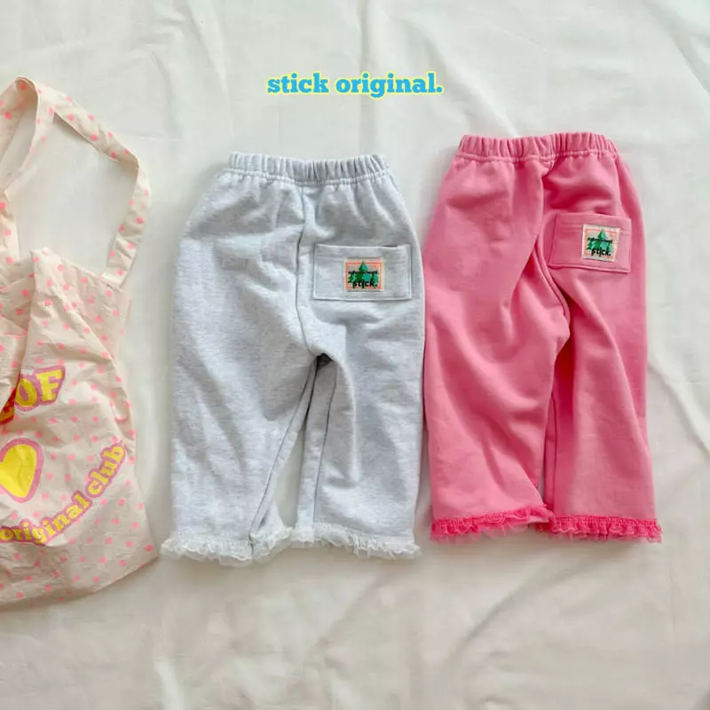 Stick - Korean Children Fashion - #childofig - Lace Terry Pants - 2