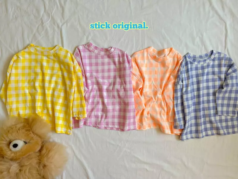 Stick - Korean Children Fashion - #designkidswear - Check Box Tee with Mom - 11