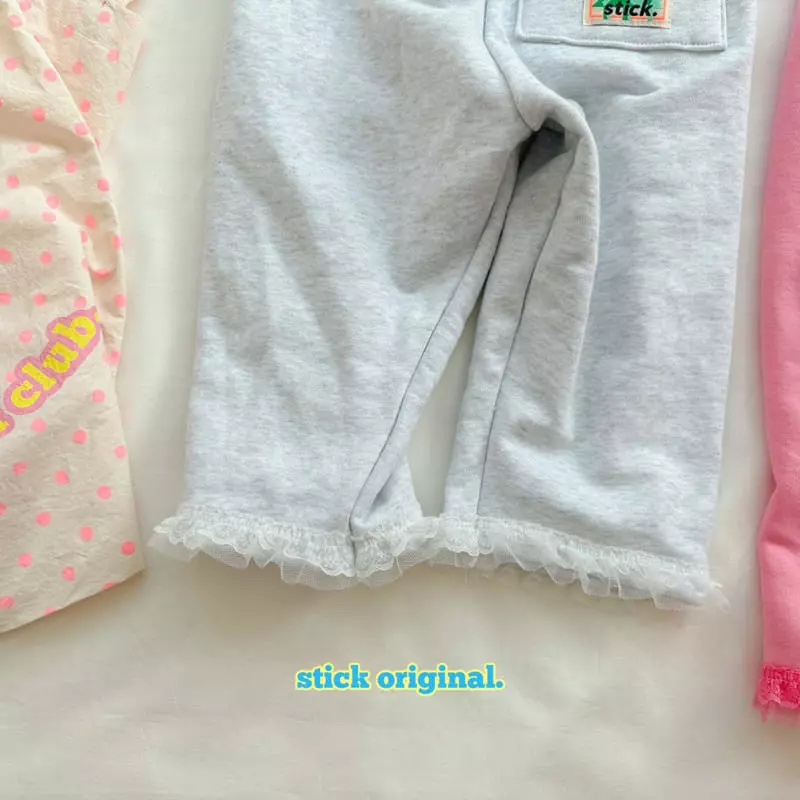 Stick - Korean Children Fashion - #childrensboutique - Lace Terry Pants - 4