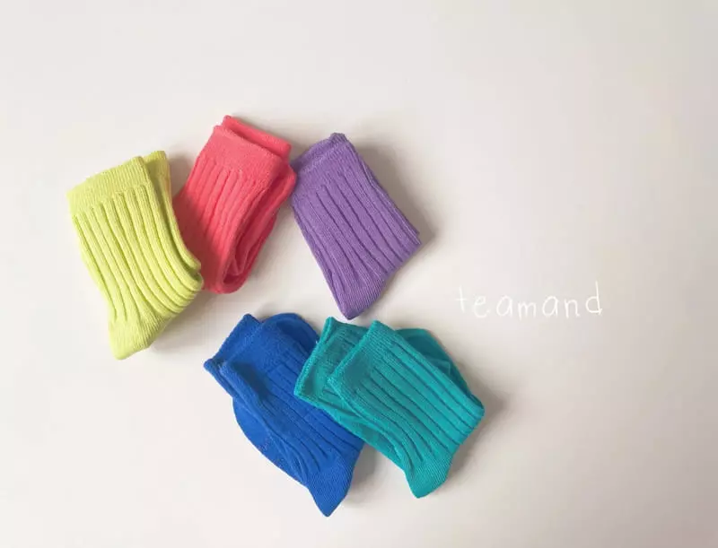 Teamand - Korean Children Fashion - #childrensboutique - Neon RIb Set - 3
