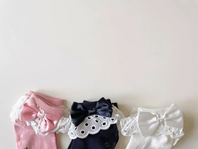 Teamand - Korean Children Fashion - #discoveringself - Big Ribbon Socks - 6
