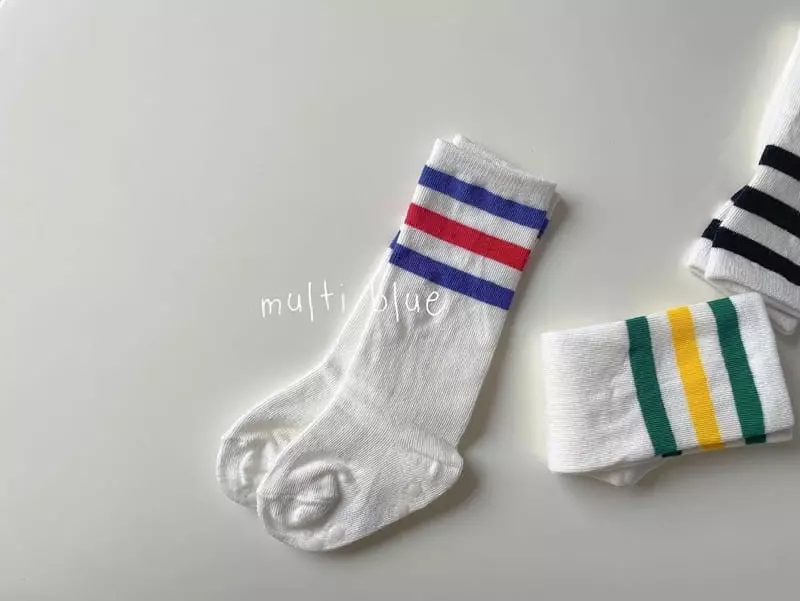 Teamand - Korean Children Fashion - #discoveringself - Three Stripes Knee Socks  - 5