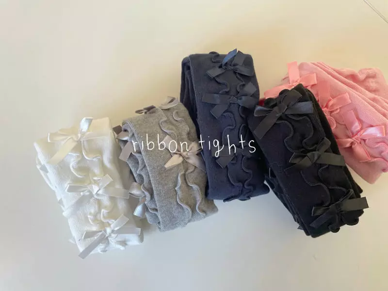 Teamand - Korean Children Fashion - #discoveringself - Ribbon Tights - 4