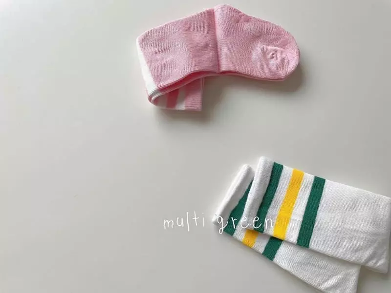 Teamand - Korean Children Fashion - #fashionkids - Three Stripes Knee Socks  - 6