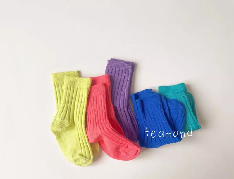 Teamand - Korean Children Fashion - #fashionkids - Neon RIb Set - 6