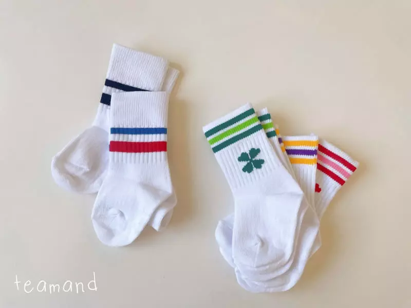 Teamand - Korean Children Fashion - #kidsshorts - Crew Socks Set - 5