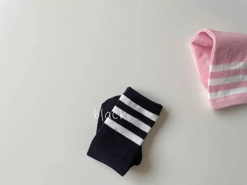 Teamand - Korean Children Fashion - #kidzfashiontrend - Three Stripes Knee Socks  - 9