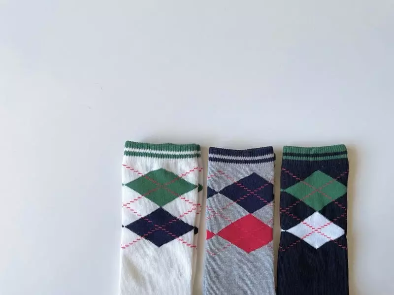 Teamand - Korean Children Fashion - #stylishchildhood - Argyle Knee Socks Set - 2