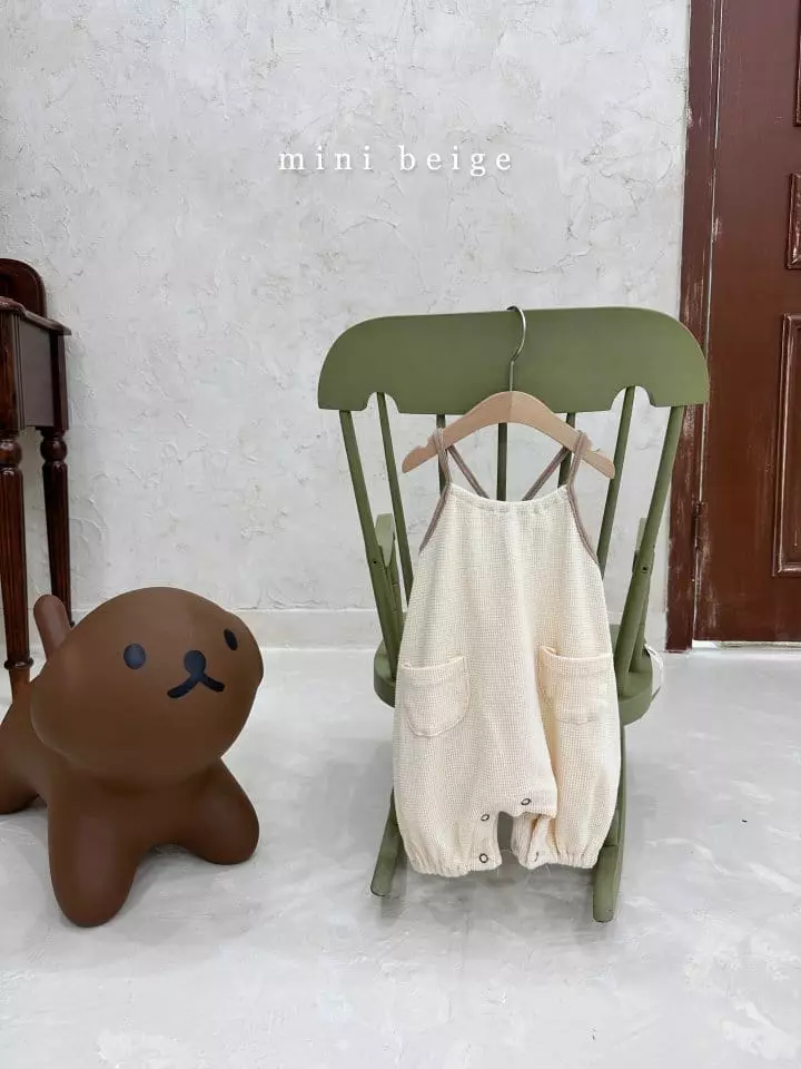 The Beige - Korean Baby Fashion - #babyfashion - Waffle Sleeveless Bodysuit - 3