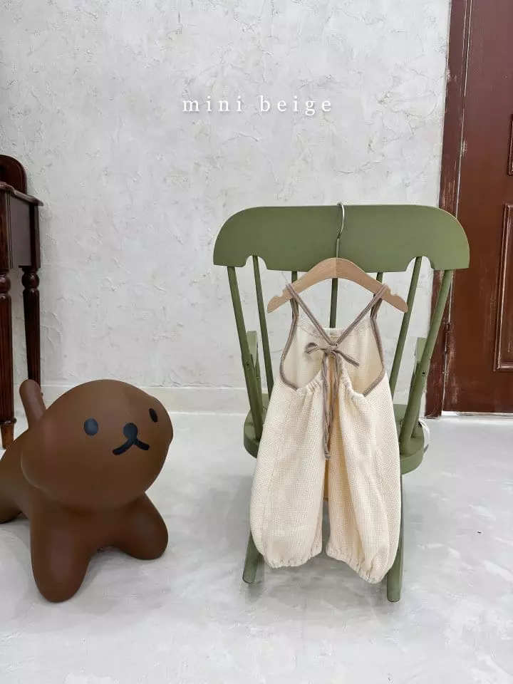 The Beige - Korean Baby Fashion - #babyfashion - Waffle Sleeveless Bodysuit - 4